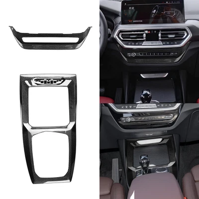 Cubierta de consola central interior de fibra de carbono seca real para BMW X3 X4 X3M X4M 22-24 Foto 1 de 4