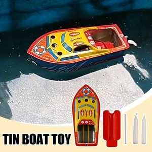 Candle Ship Collectable Tin Toy Steam Boat Candle Powered Tin GTR8 Boat W3 ~ - Foto 1 di 8