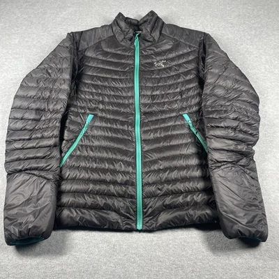Arc'teryx Cerium SL goose down puffer jacket women's medium black teal full zip - Image 1 of 4