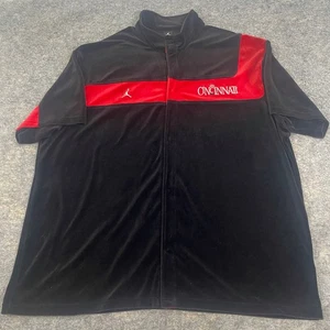 VTG Jordan Cincinnati Bearcats Warmup Jacket 4XL Velour Jumpman Black Red RARE - Picture 1 of 12