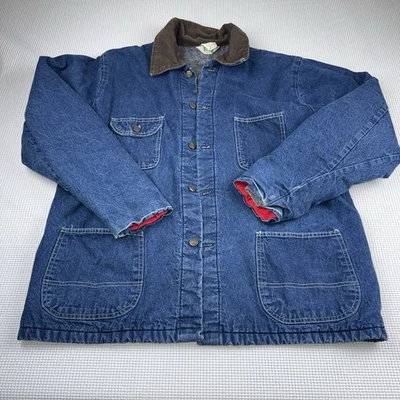 Men's VTG Key Imperial Blanket Lined Denim Blue Chore Jean Jacket Sz 48 Tall - Image 1 of 4