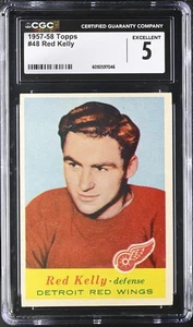 1957-58 Topps #48 Red Kelly Detroit Red Wings - CGC 5 Ex  - Picture 1 of 2