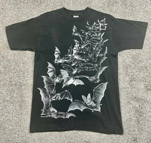 Vintage Wall Of Fame Bats All Over Pattern T-Shirt Black Men’s Size Medium - Picture 1 of 8