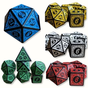 DND Dice Set 7pcs Polyhedral Acrylic Die Runic TTRPG Game Dungeons and Dragons - Picture 1 of 18