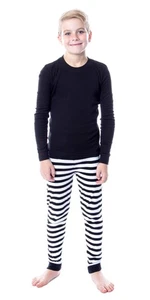 Conjunto de pijama Intimo unisex juvenil de algodón ajustado 2 piezas 12 blanco y negro - Imagen 1 de 3