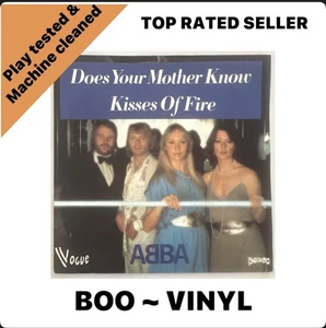 ABBA – Does Your Mother Know / Kisses Of Fire Rare French Issue 7” Vinyl Record - Picture 1 of 6