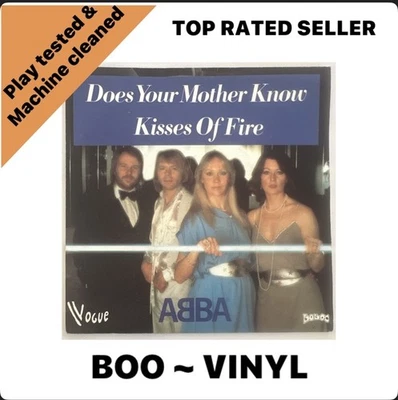 ABBA – Does Your Mother Know / Kisses Of Fire Rare French Issue 7” Vinyl Record - Image 1 of 4
