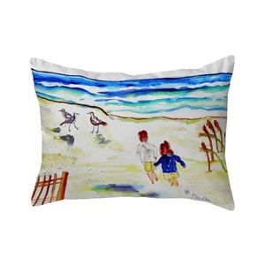 Betsy Drake Running at the Beach Kissen ohne Kordel 16x20 - Bild 1 von 1