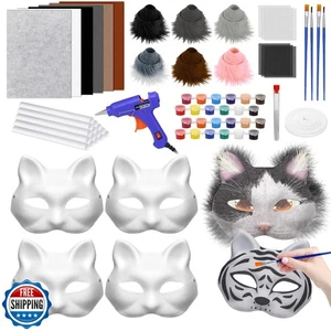 ZALALOVA 48 STCK. Therian Masken-Sets, Kunststoff Augen Netz Katze Fuchs Wolf Masken Form - Bild 1 von 5