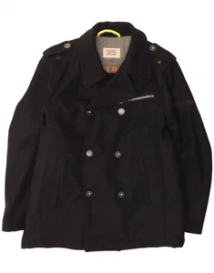 CAMEL ACTIVE Mens Pea Coat IT 52 XL Black Wool BL01 - Picture 1 of 3