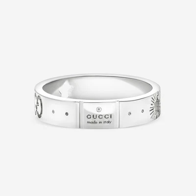 Anillo Gucci Icon Oro Blanco 18K YBC607339002 Precio de venta sugerido por el fabricante $1,280 Foto 1 de 4