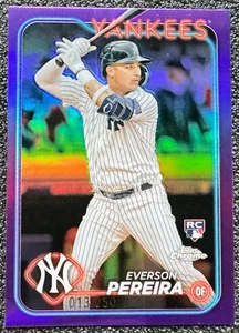 Everson Pereira 2024 Topps Chrome #238 Purple Refractor /250 (RC) Yankees - Bild 1 von 2