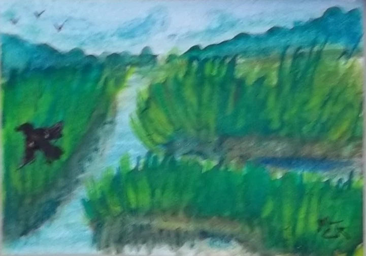 Original ACEO Miniature Art - Moccasin Creek - Image 1 of 1
