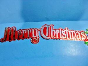 Vintage Frohe Weihnachten & Happy New Year Folie Banner Schild mit Glocke 45" lang USA - Bild 1 von 16