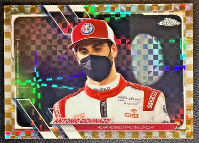 ANTONIO GIOVINAZZI 2021 Topps Chrome Formula 1 Gold Checker Flag Refractor 23/50 - Image 1 of 2