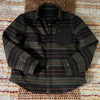 Pendleton Aztec Striped Wool Full Zip Jacket Black Green Red Men's Large L - Image 1 of 3