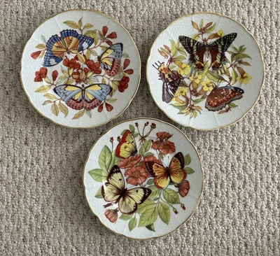 Набор из 3 тарелок бабочек Email de Limoges l. Godinger - Изображение 1 из 4