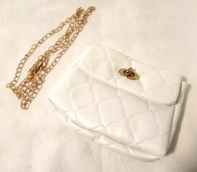 BORSETTA DONNA ECOPELLE COLORE BIANCO TRACOLLINA NUOVA POCHETTE LEATHER BAG - Immagine 1 di 4