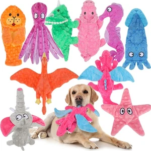 10 Pcs Soft Dog Squeaky Toys No Stuffing Crinkle Dog Toy for Aggressive Chewe... - Bild 1 von 6