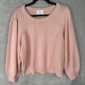 Aritzia Wilfred Sweater Womens 2XL Pink Seabrook Cropped Wool Casual Boho Preppy - Picture 1 of 12