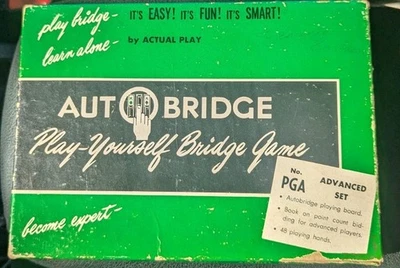 Vintage Auto Bridge Auto Play Yourself Bridge Game Advanced PGA Set Card Board  - Image 1 of 4