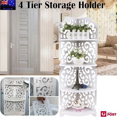 4-Tier Shower Corner Shelf White Bathroom Shelves Organiser Bath Storage Rack AU - image 1 of 4