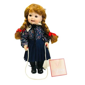 Design Debute Porcelain Doll Audrie Blue Eyes Dress Braids Jump Rope Vtg 10" - Picture 1 of 13