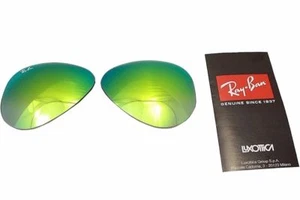 New Authentic RAYBAN Sunglass Lens Replacements RB3025 Aviator Green Mirror 58mm - Picture 1 of 4