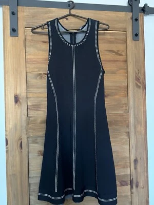 Розовый тартан трапециевидное платье черный и белый размер: маленький - Изображение 1 из 4