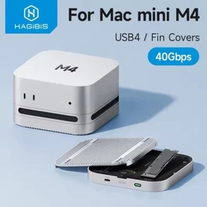HAGIBIS USB4 HARD DRIVE ENCLOSURE 40Gbps M.2 NVMe SSD CASE FOR Mac Mini M4 M4 Pr - Picture 1 of 7