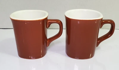 Crate & Barrel Espresso Cups (4 ounce each) Chocolate Brown Mugs Set of 2 - Image 1 of 4
