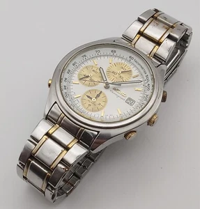 PROJECT TO FIX SEIKO 7T32 7C60 GOLD SS CHRONOGRAPH EU SHIP 120143 HERREN UHR - Bild 1 von 5