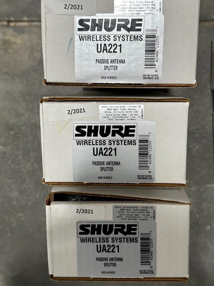 Shure UA221 PASSIVE ANTENNA SPITTER QTY 2 - Image 1 of 1