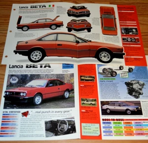 2 1983 LANCIA BETA CUPÉ ESPECIFICACIONES INFORMACIÓN PÓSTER ORIGINAL FOLLETOS VINTAGE 83 VX - Imagen 1 de 1