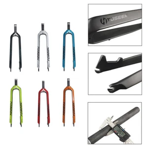 Neu 1-1/8" Kohlefaser MTB Fahrrad Gabel Scheibenbremse Starre Gabeln 26/27.5/29" - Picture 1 of 18