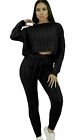 Womens Cable Knitted 2 Pieces Set Baggy Lounge Wear Suit Ladies Chunky Tracksuit