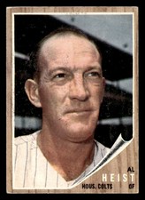 1962 Topps Baseball #373 Al Heist Houston Colt .45s 2