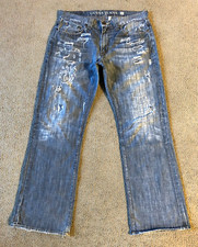VTG Guess Desmond Relaxed Men's Distressed Blue Jeans - Size 36 x 33