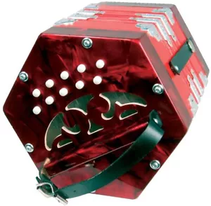 More details for scarlatti anglo concertina, red. 20key irish/morris squeezebox. from hobgoblin