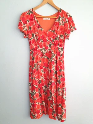 Alannah Hill The Teardrop Heart Dress Womens 8 Floral Roses Silk Blend Party - image 1 of 4