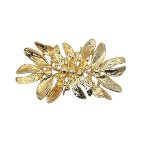 VTG 1992 Mimi Di N Gold Tone Oversized Leaves & Berries Interlocking Belt Buckle - Picture 1 of 8