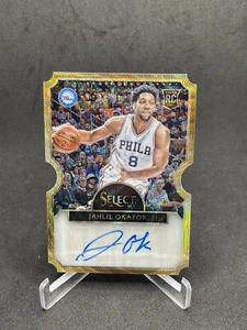 2015-16 Panini Select Jahlil Okafor GOLD Auto /10 Die Cut Rookie RC #3 76ers - Picture 1 of 2