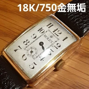 Rolex 18K/750 solid small second hand winding watch Leather USED 202412M - Picture 1 of 9