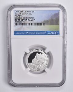 2012-S Silver PF70 ANT Acadia Quarter Limited Edition NGC