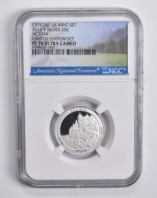 2012-S Silver PF70 ANT Acadia Quarter Limited Edition NGC - Image 1 of 4