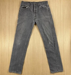 Vintage Levis 501xx USA Made Jeans Mens 36x36 Black Button Fly Distressed Y2K 90 - Bild 1 von 24