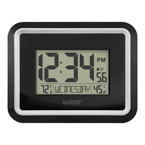 BBB84022 La Crosse Technology Atomic Digital Wall Clock with IN Temp & Humidity - Picture 1 of 5