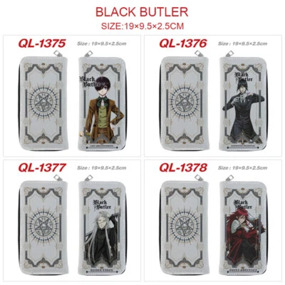 Anime Black Butler PU Wallet Unisex Long Purse Card Pack Print Coin Bag Billfold - Image 1 of 4