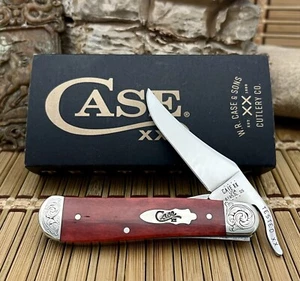 Case XX USA Amazing Custom Smooth Old Red Bone Scrolled Russlock Pocket Knife - Picture 1 of 6