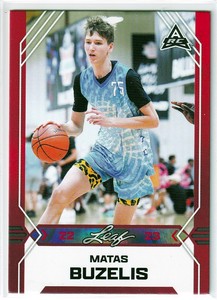 2022-23 Leaf Basketball RED PARALLEL ARC - Matas Buzelis - #B-6  SP